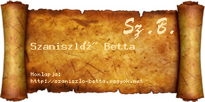 Szaniszló Betta névjegykártya